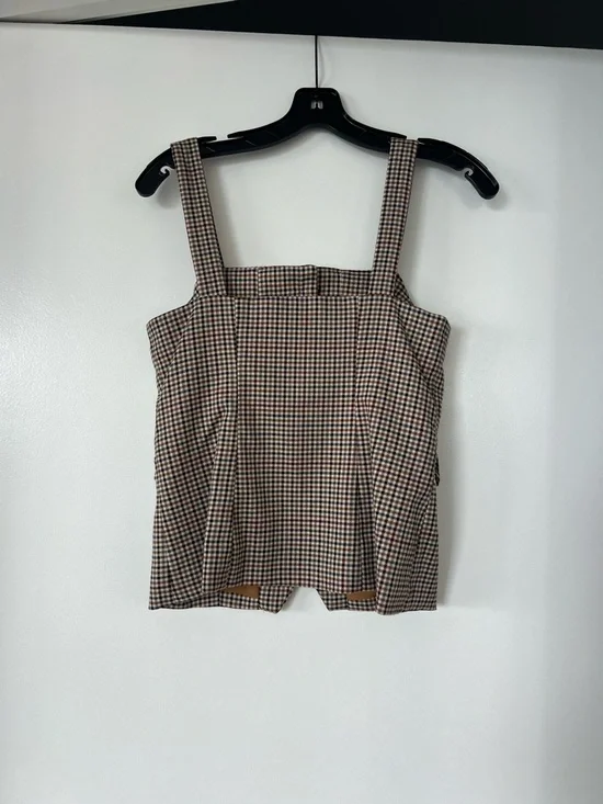 Halogen! Checked Button-Front Tank! - Picture 3 of 4